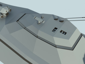 futuristic military stealth ship 3D Model
