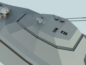 futuristic military stealth ship 3D Model