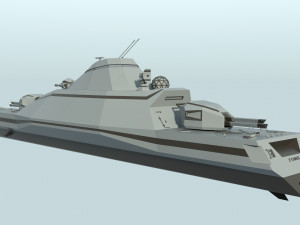 futuristic military stealth ship 3D Model