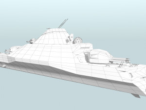 futuristic military stealth ship 3D Model
