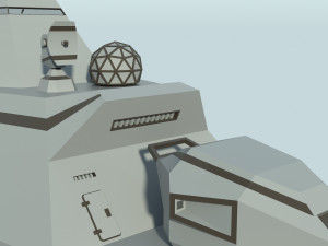 futuristic military stealth ship 3D Model