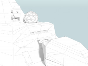 futuristic military stealth ship 3D Model