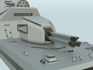 futuristic military stealth ship 3D Model