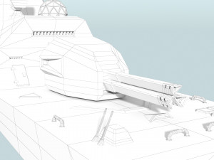 futuristic military stealth ship 3D Model