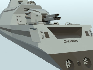 futuristic military stealth ship 3D Model