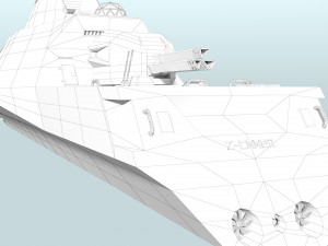 futuristic military stealth ship 3D Model