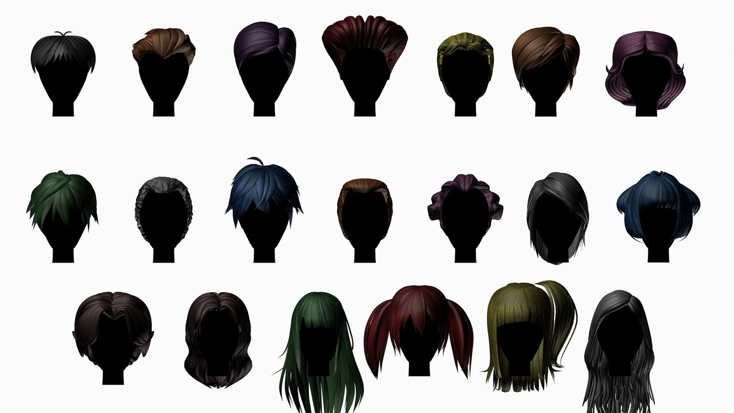 3d stylized hair factory 3D Model .c4d .max .obj .3ds .fbx .stl .blend 