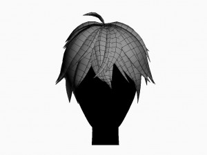 3d stylized hair factory Modèle 3D