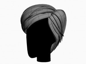 3d stylized hair factory Modèle 3D