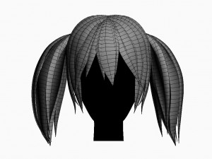 3d stylized hair factory Modèle 3D