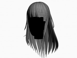 3d stylized hair factory Modèle 3D