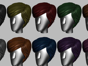 3d stylized hair factory Modèle 3D