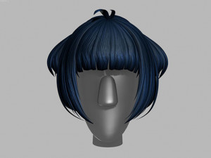 3d stylized hair factory Modèle 3D