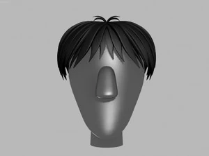 3d stylized hair factory 3D Model