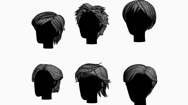 stylized hair factory v2 3D Model .c4d .max .obj .3ds .fbx .stl .blend 