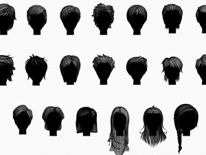 stylized hair factory v2 3D Model