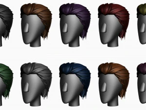 stylized hair factory v2 3D Model
