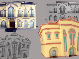 two houses Modèle 3D