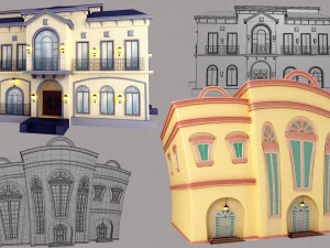 两栋房子 3D 模型