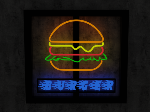 neon food signs pack Modèle 3D
