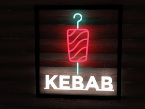 neon food signs pack Modèle 3D