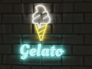 neon food signs pack Modèle 3D