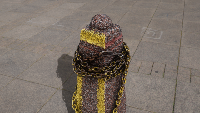street post with chains Modello 3D .c4d .max .obj .3ds .fbx .stl .blend 