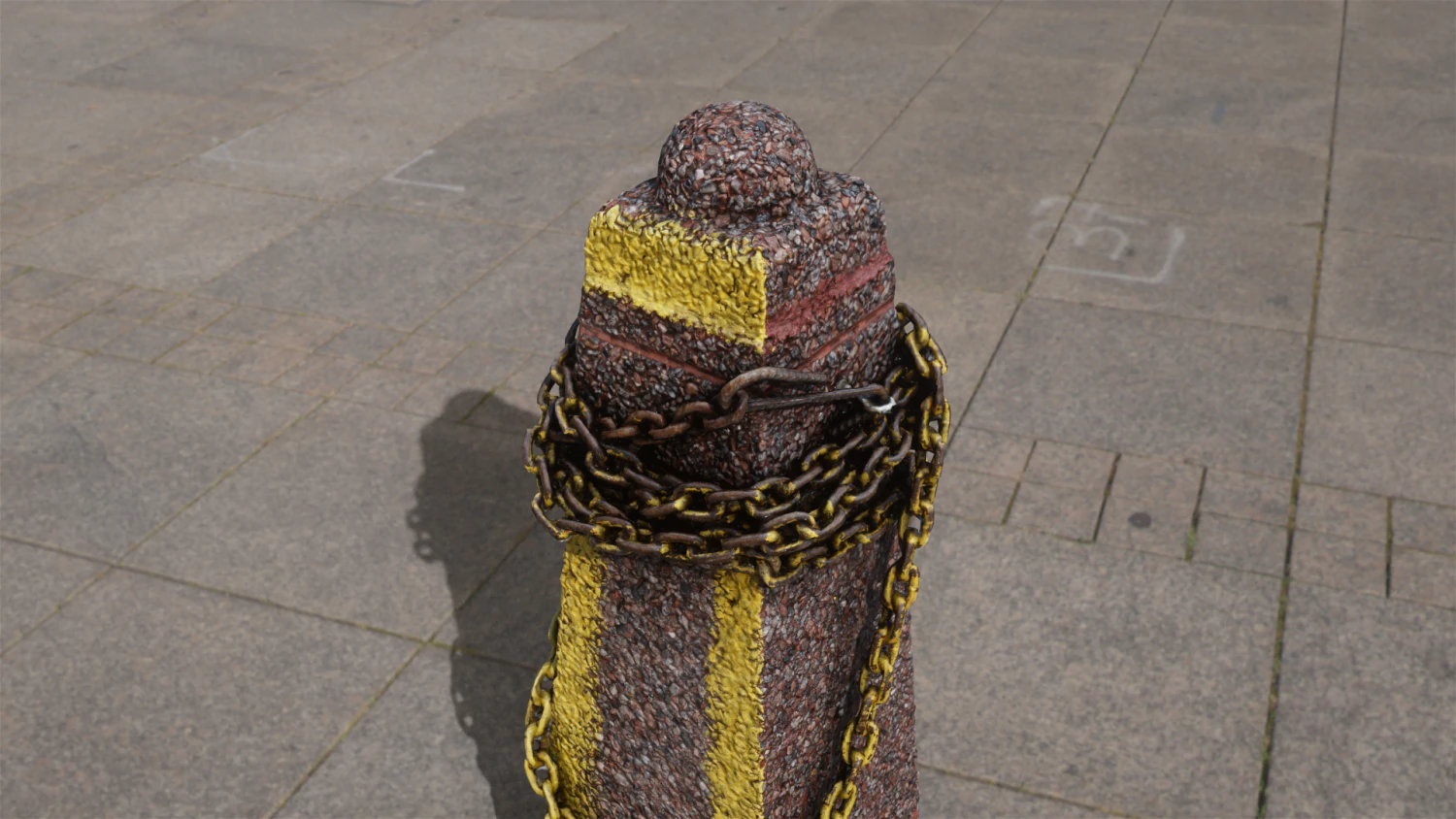 street post with chains 3D Model .c4d .max .obj .3ds .fbx .stl .blend 