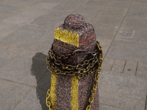 带有铁链的街头哨所 3D 模型