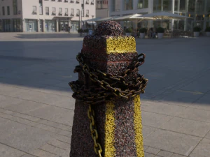 street post with chains 3D Model