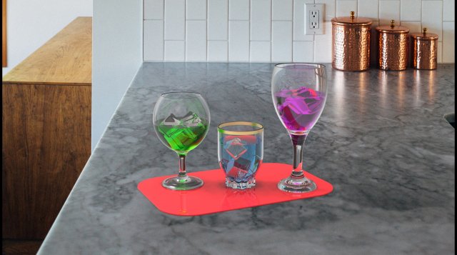 drink glass combo Modelo 3D .c4d .max .obj .3ds .fbx .stl .blend 