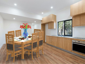 wooden dinning table set 3D Model