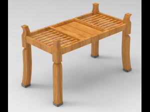 ahşap yemek masası takımı 3D Model