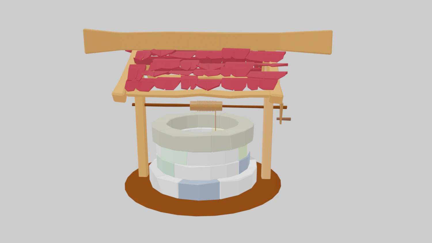low poly well 3D Model .c4d .max .obj .3ds .fbx .stl .blend