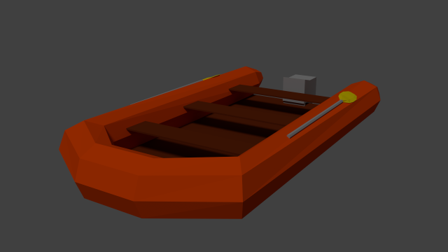 boat inflatable 3D Model .c4d .max .obj .3ds .fbx .stl .blend