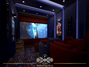 комната домашнего кинотеатра 3D Модель