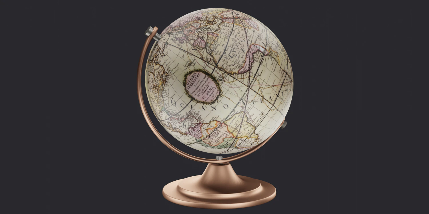 vintage globe 3D Model .c4d .max .obj .3ds .fbx .stl .blend 