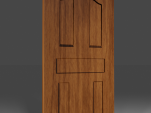 wood door Modello 3D