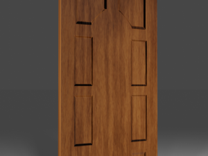 wood door Modello 3D