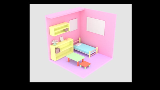 studio doll house 3D Model .c4d .max .obj .3ds .fbx .stl .blend 