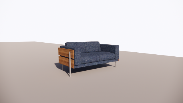 wood sofa 3D Модель .c4d .max .obj .3ds .fbx .stl .blend 