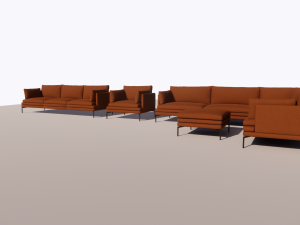 living room set 3D 모델