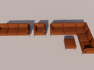 living room set 3D 모델