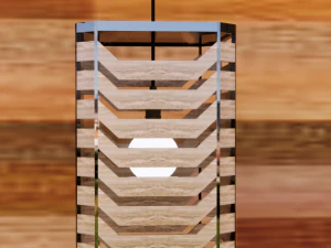 wood and steel lamp set 3D Model