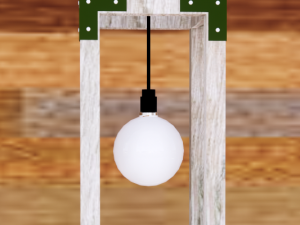 wood and steel lamp set Modelo 3D