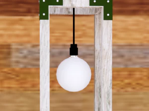 wood and steel lamp set 3D Model