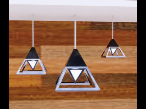 wood and steel lamp set 3D Model
