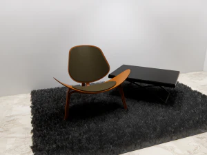 gebogen stoel 3D Model