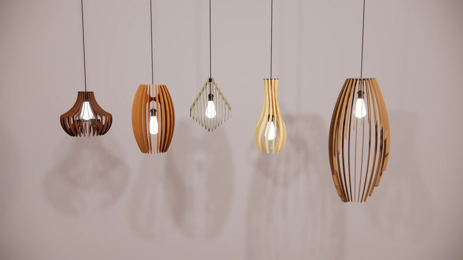 wood lamp 3D Model .c4d .max .obj .3ds .fbx .stl .blend 