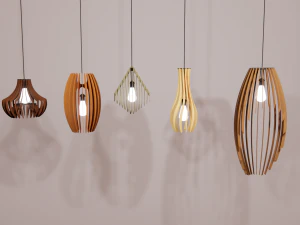 houten lamp 3D Model